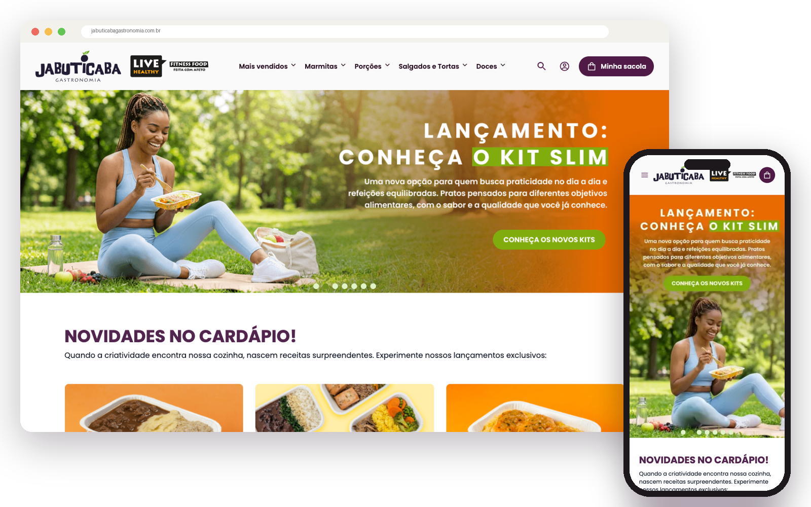 Loja online da Jabuticaba Gastronomia em 2026, no navegador e no celular